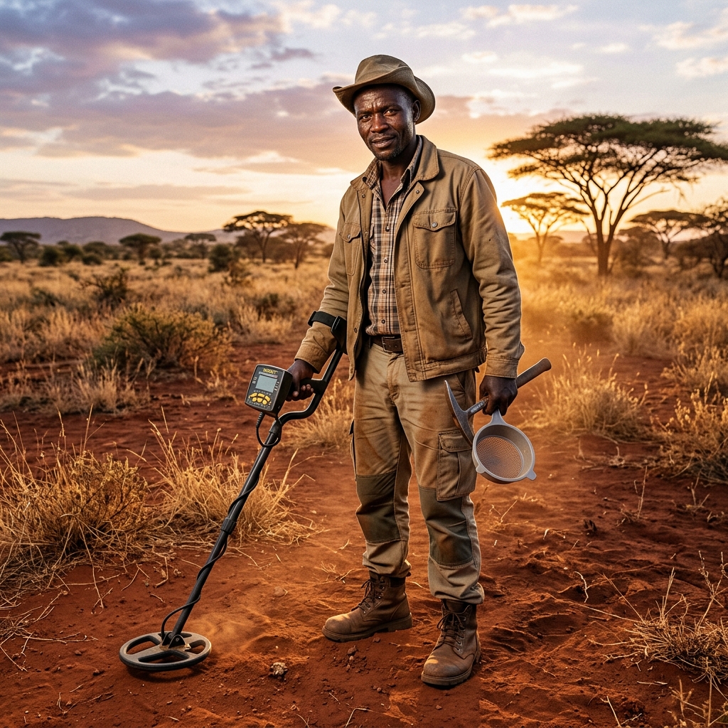 Garrett prospector in the field